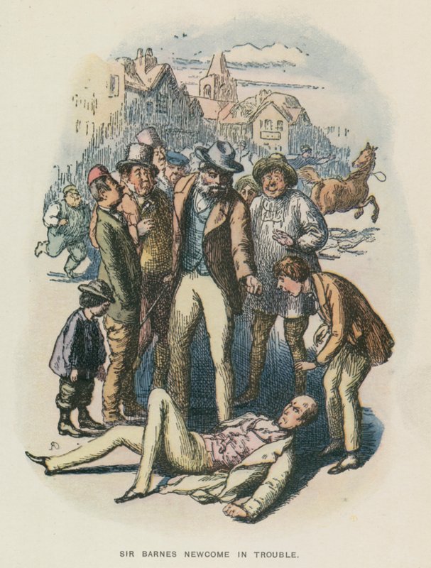 Illustrasjon for The Newcomes av Thackeray (litho) av English School