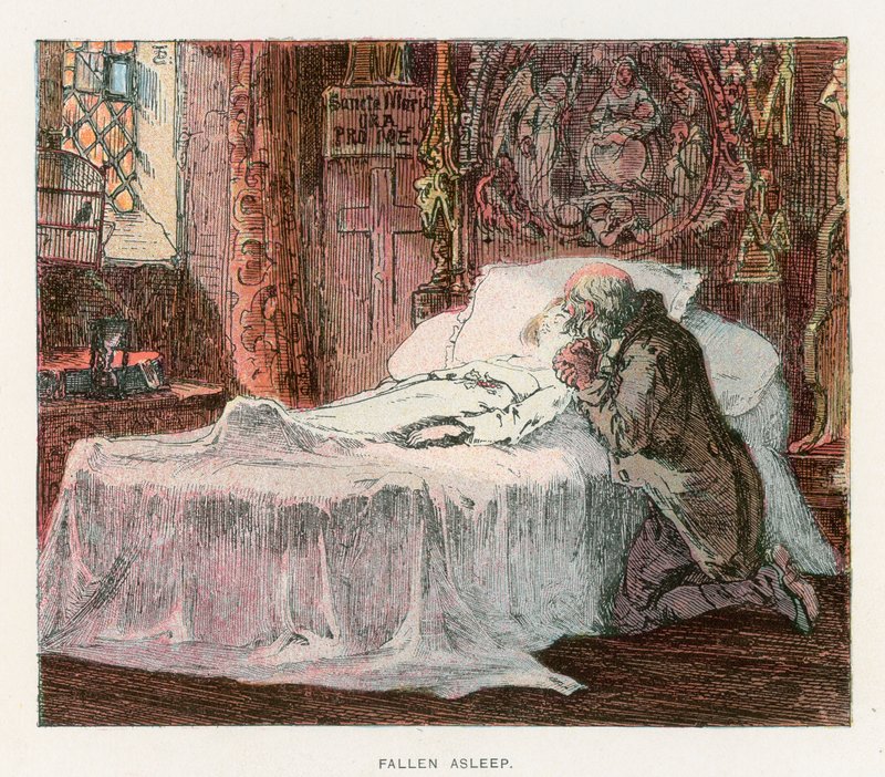Illustrasjon for The Old Curiosity Shop av English School