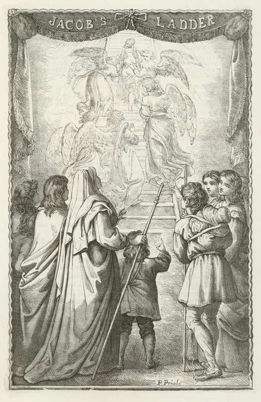 Illustrasjon for The Pilgrims Progress av John Bunyan av English School