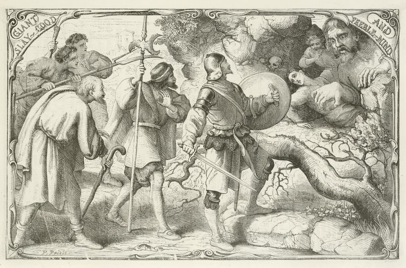 Illustrasjon for The Pilgrims Progress av John Bunyan av English School