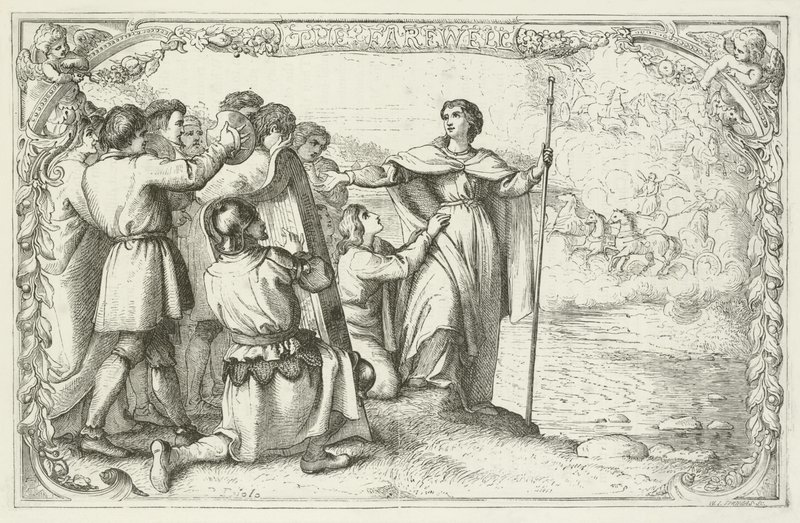 Illustrasjon for The Pilgrims Progress av John Bunyan av English School