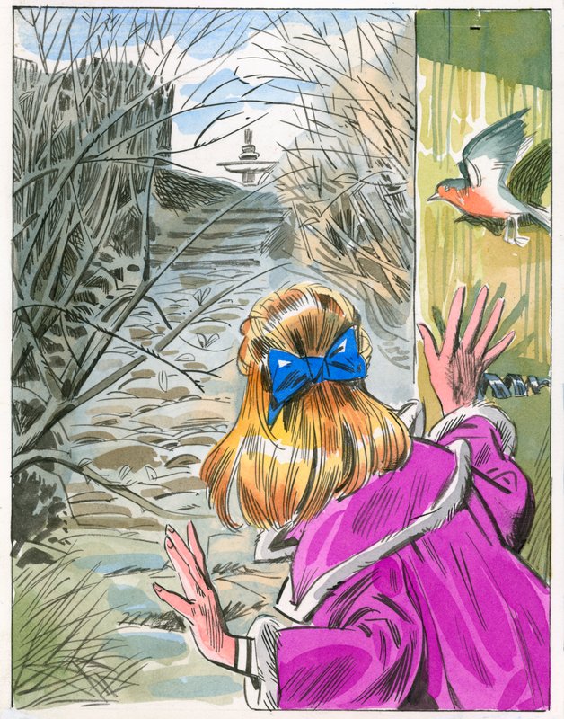 Illustrasjon for The Secret Garden (gouache på papir) av English School