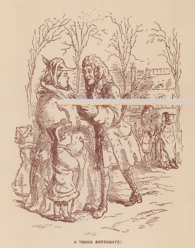 Illustrasjon for The Virginians av Thackeray (litho) av English School