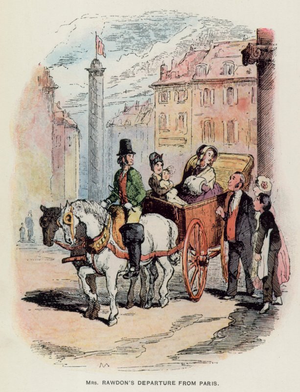 Illustrasjon for Vanity Fair av Thackeray (litho) av English School