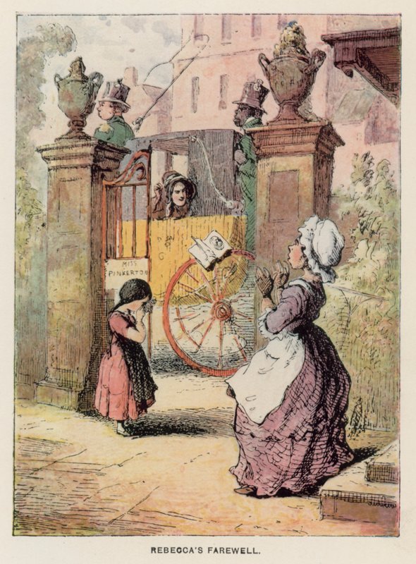 Illustrasjon for Vanity Fair av Thackeray (litho) av English School