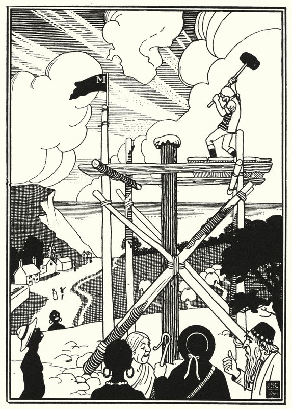 Illustrasjon for eventyrene til Baron Munchausen (gravering) av English School
