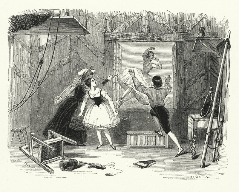 Illustrasjon for balletten, Ondine eller Naiaden (gravering) av English School