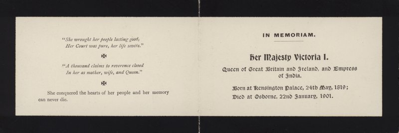 In Memoriam - Dronning Victoria av English School