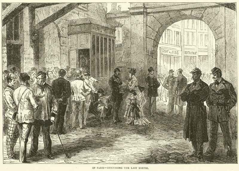 I Paris, diskuterer den siste sorten, desember 1870 av English School