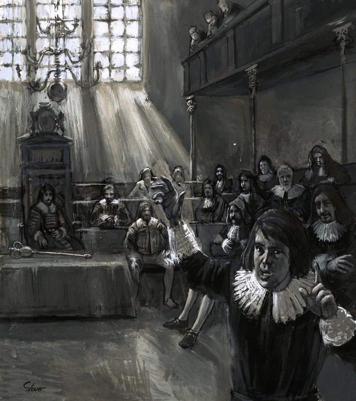 I parlamentet talte Oliver Cromwell for de "fattige vanlige" med butte, rettferdige taler av English School