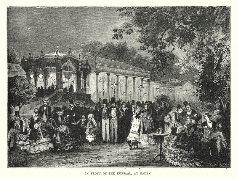 Foran Kursaal, ved Baden (gravering) av English School