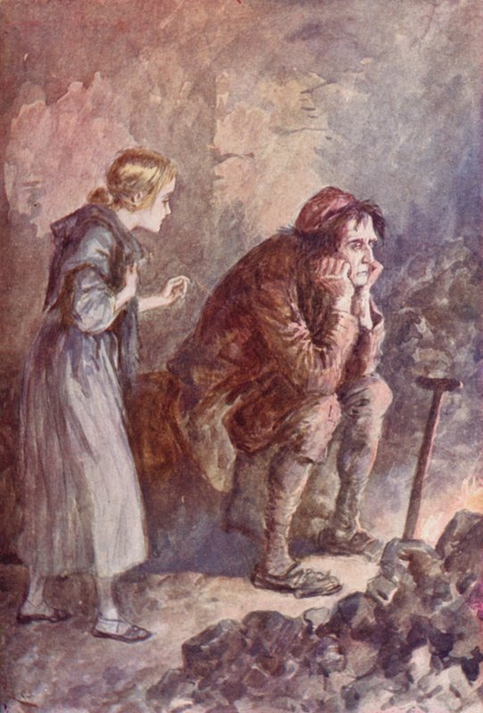 I støperiet (farge litho) av English School