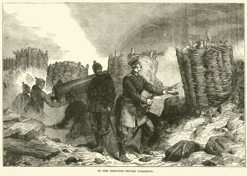 I skyttergravene før Strasburg, september 1870 av English School