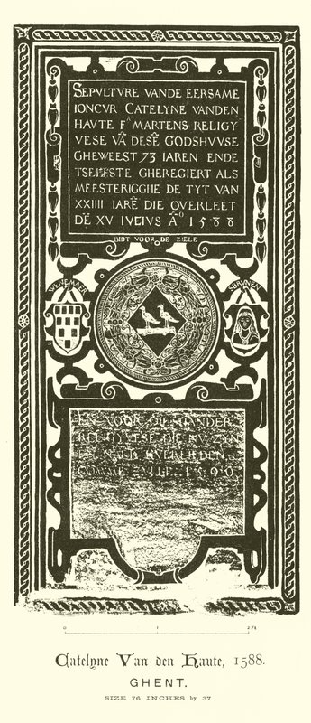 Innskåret plate (gravering) av English School