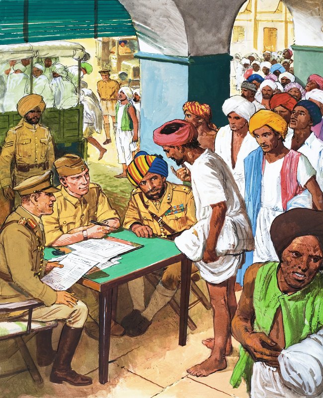 Indianere melder seg på for å kjempe i andre verdenskrig av English School