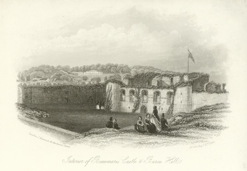 Interiør av Beaumaris Castle og Baron Villa av English School