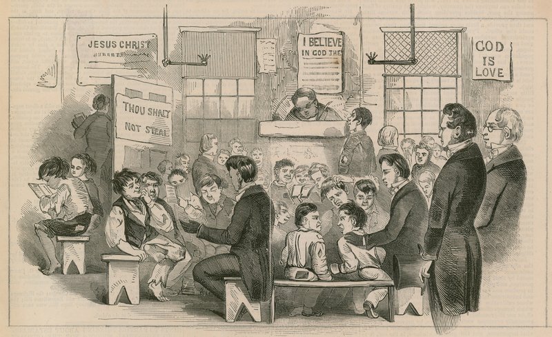 Interiøret til Kings College Ragged School, Bedfordbury av English School