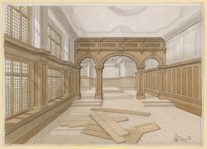 Interiør av Old Admiralty Court, Doctor Commons av English School