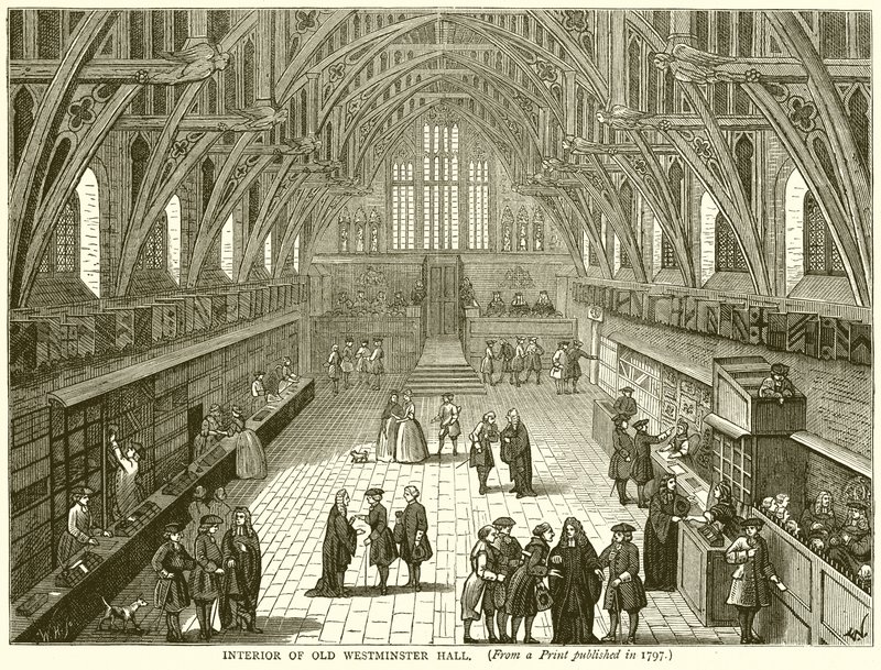 Interiør i Old Westminster Hall av English School