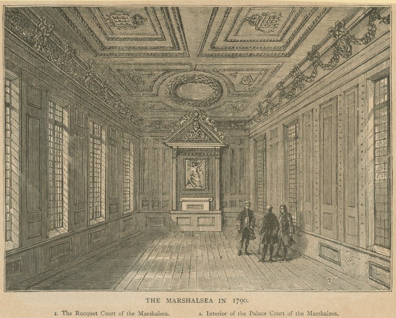 Interiør av Palace Court of the Marshalsea Prison av English School