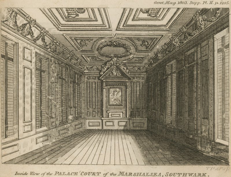 Interiør av Palace Court of the Marshalsea Prison av English School