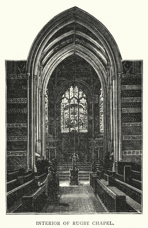Interiør av Rugby Chapel (gravering) av English School