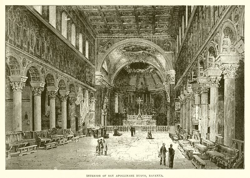 Interiør i San Apollinare Nuovo, Ravenna av English School