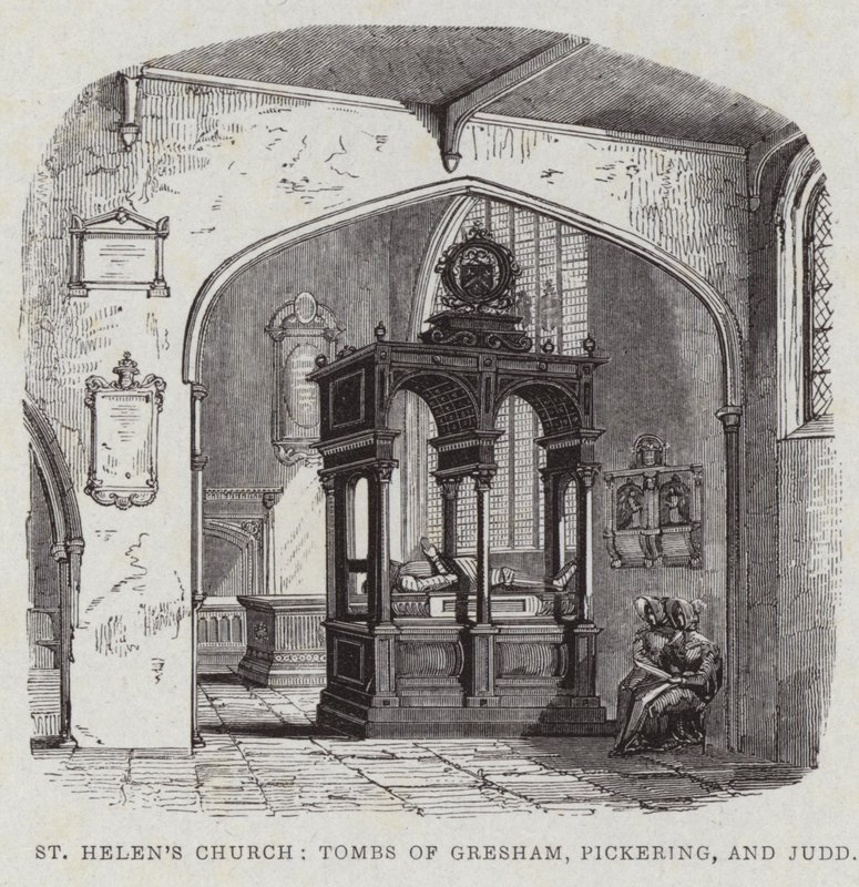Interiør av St Helens Bishopsgate av English School