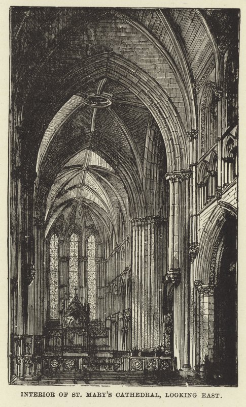 Interiør av St Marys Cathedral, med utsikt mot øst av English School