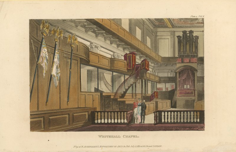 Interiøret i Whitehall Chapel av English School