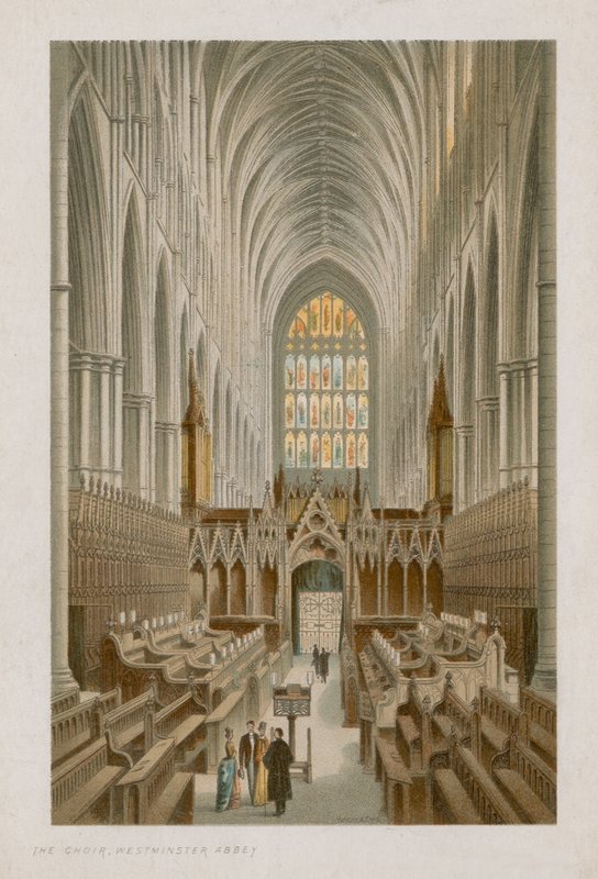 Interiør i Choir of Westminster Abbey av English School