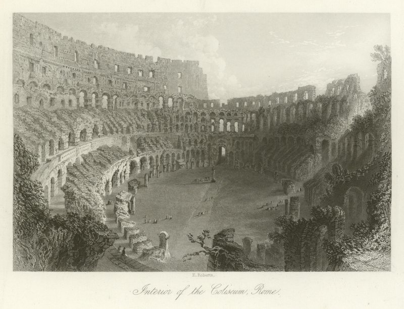 Interiøret i Colosseum, Roma av English School