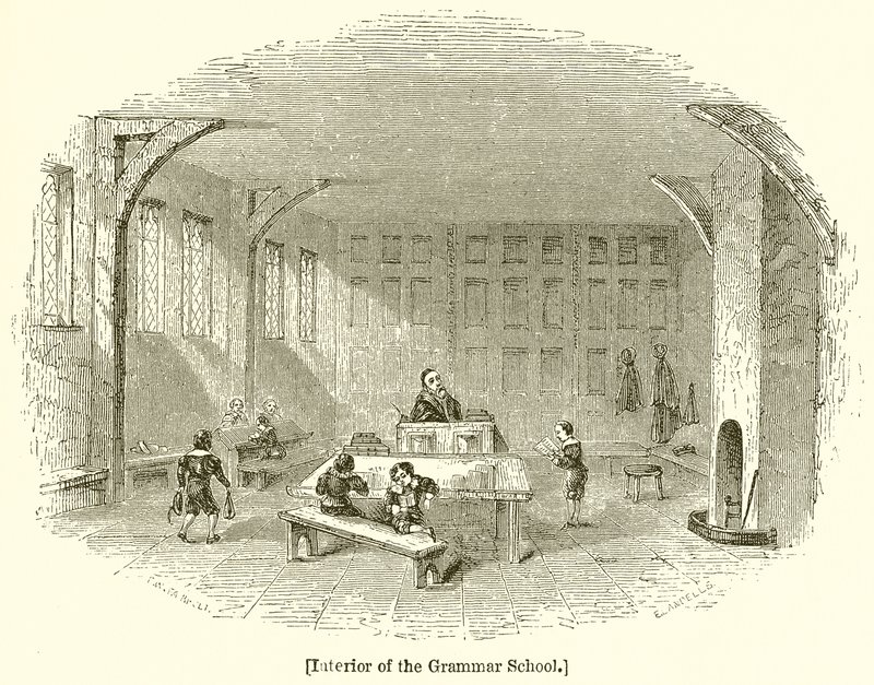 Interiør av Grammar School av English School