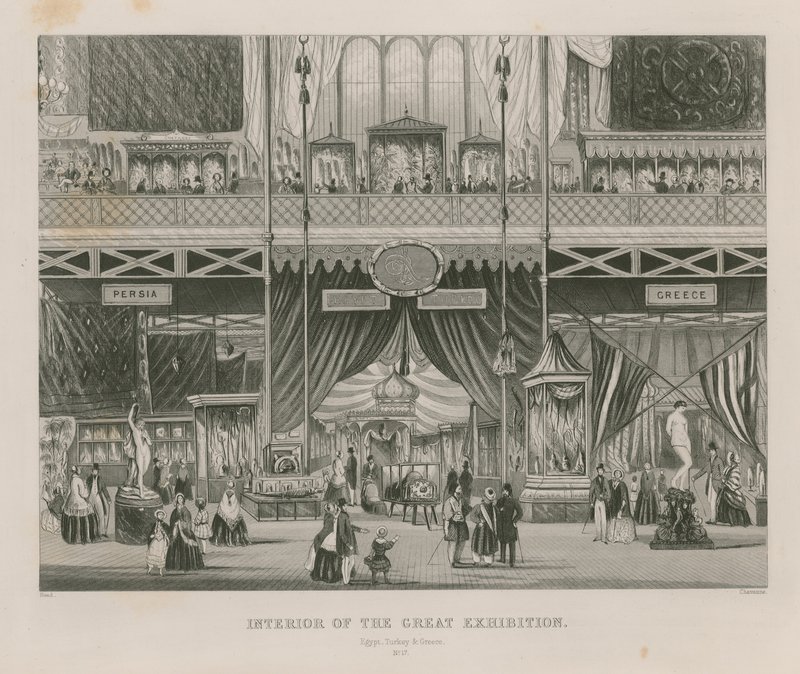 Interiør av den store utstillingen, 1851, Egypt, Tyrkia og Hellas av English School