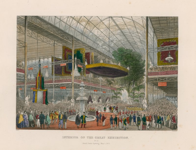 Interiør av den store utstillingen, Grant State Opening, 1. mai 1851 av English School