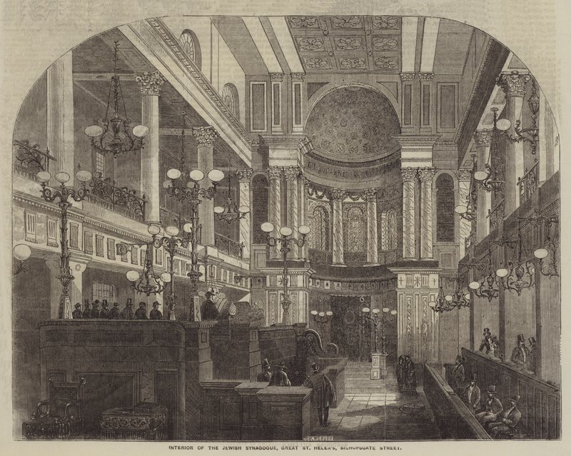 Interiøret i den jødiske synagogen, Great St Helen