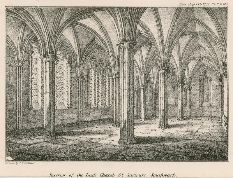 Interiøret i Lady Chapel, St Saviours, Southwark av English School