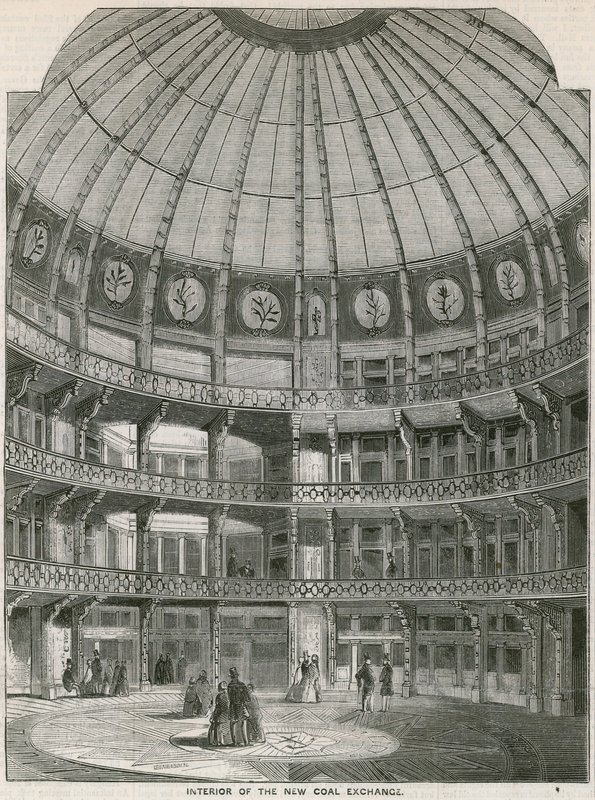 Interiøret i New Coal Exchange, Thames Street av English School