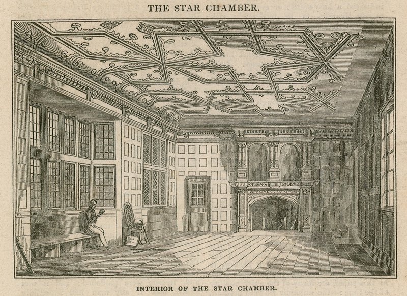 Interiøret i Star Chamber, Westminster av English School