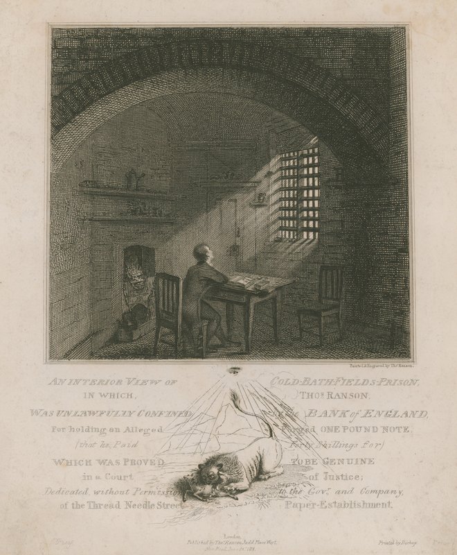 Innvendig utsikt over Coldbath Fields Prison av English School