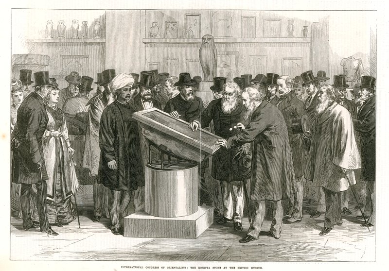 International Congress of Orientalist Examining the Rosetta Stone på British Museum av English School