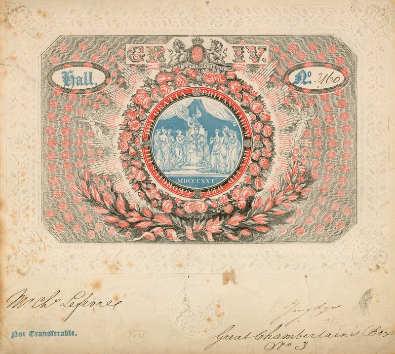 Invitasjon til kroningen av George IV i 1821 av English School
