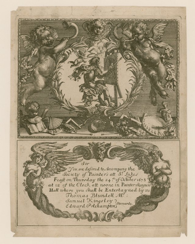 Invitasjon til Malerforeningen for 24. oktober 1678 av English School