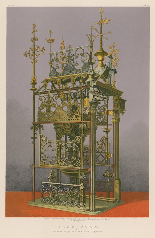 Iron Work av Mrs W Mc Farlane og Co, Glasgow av English School