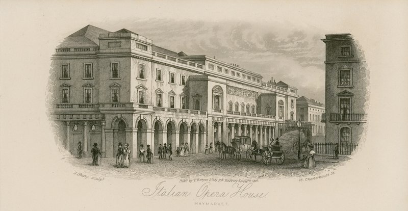 Italiensk operahus, Haymarket, London av English School
