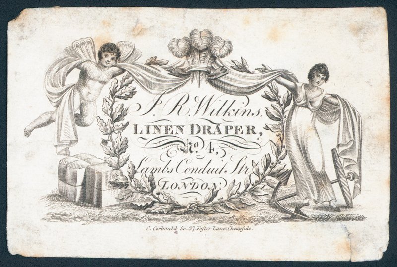 J R Wilkins, lindraper, handelskort av English School