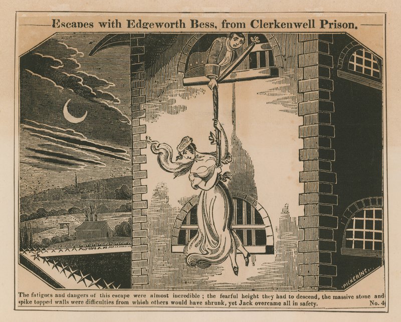 Jack Sheppard rømmer med Edgeworth Bess fra Clerkenwell Prison av English School