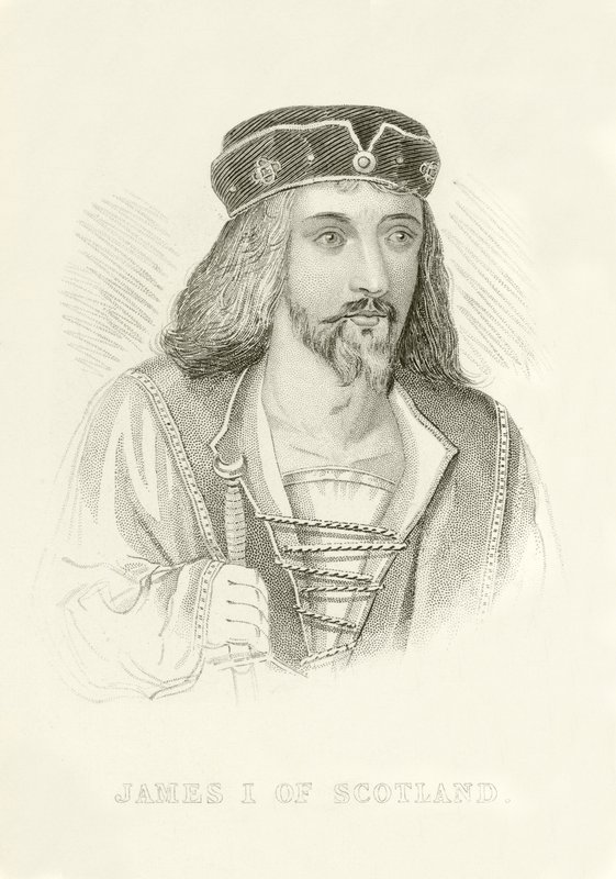 James I av Skottland av English School