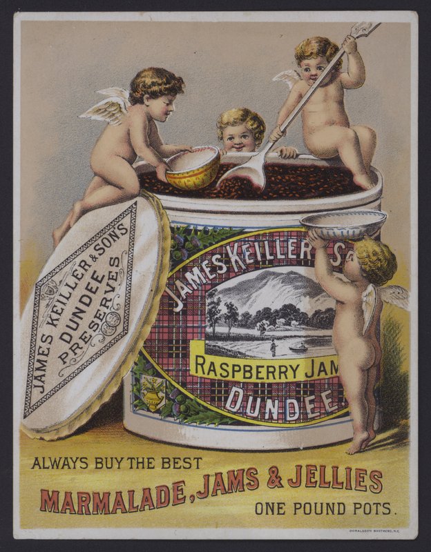 James Keller & Sons Dundee marmelade, reklame (chromolitho) av English School
