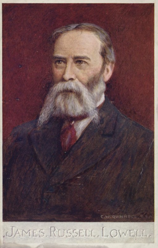 James Russell Lowell (1819–1891), amerikansk poet og diplomat (fargelitografi) av English School